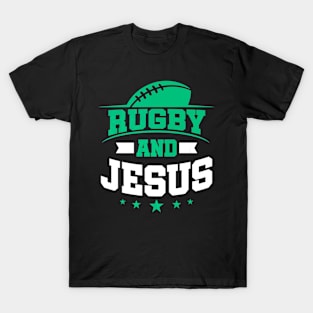 Rugby Player Ball Fan Jersey Jesus Christ T-Shirt